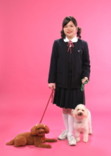 ペットとの撮影は東京で。お姉ちゃんの入学祝いにペット 犬ちゃんと