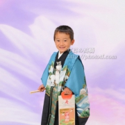 七五三写真3 青い羽織袴がお似合いです